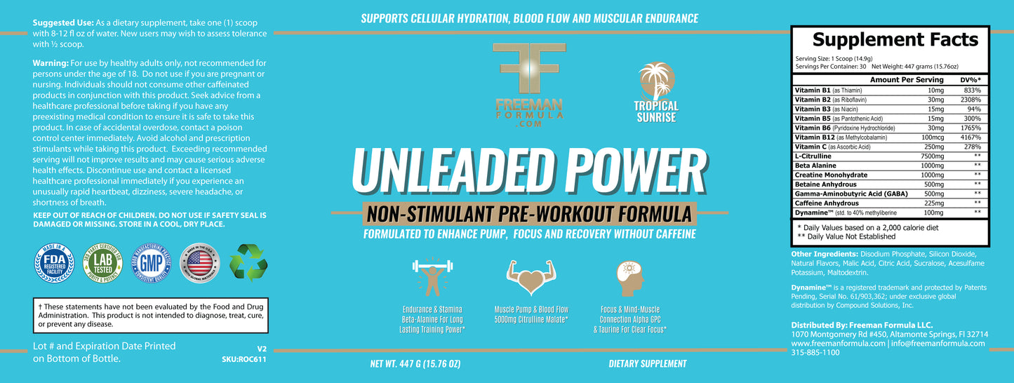 Leaded and UN.Leaded Power | Cellular Hydration. Muscle Pump Support.