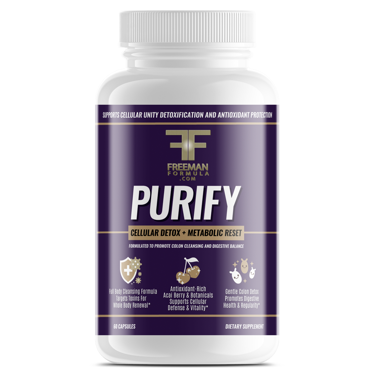 Purify natural cellular detox and metabolic reset bottle 
