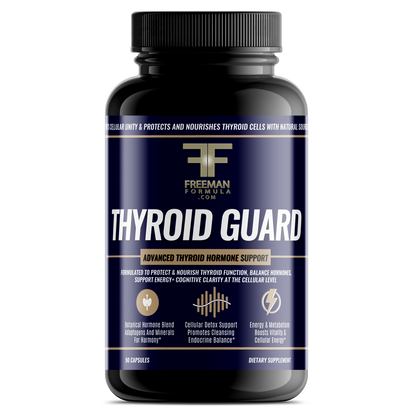 Freeman Formula Thyroid Guard advanced thyroid hormone support supplement promotes healthy metabolism, energy production, and hormonal balance.