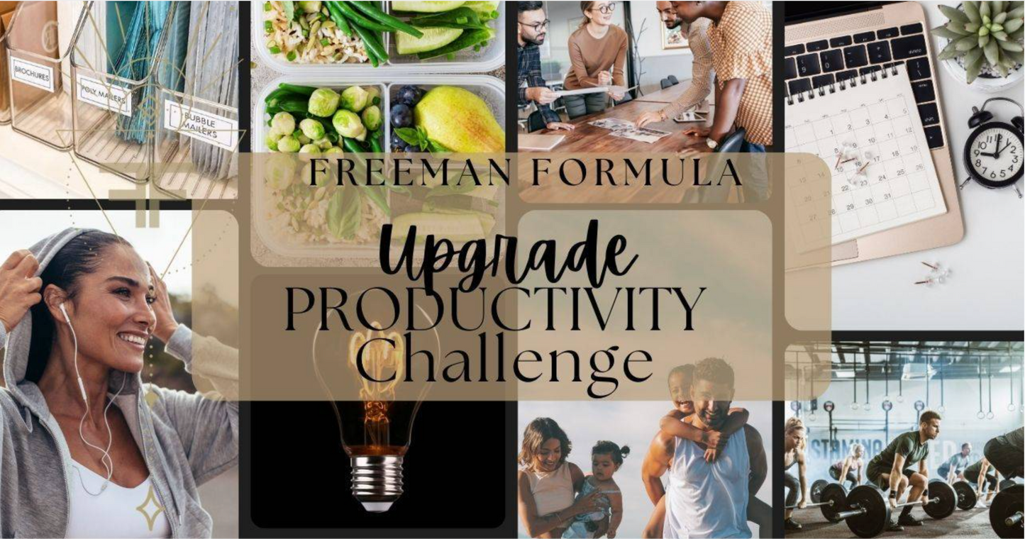 Freeman Formula Upgrade Productivity Challenge by Jeramy Freeman helps boost focus, energy, and efficiency through mindset training, nutrition, and daily performance habits.